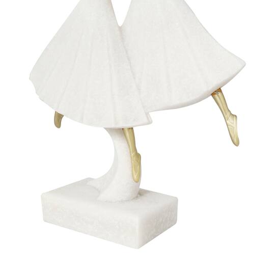 12.75" Cream Polystone Dancing Ballet Couple Sculpture Décor